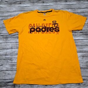 Majestic MLB San Diego Padres Shirt Men's Size Large Yellow Legacy Events