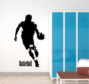Vinyl-Wandtattoo Basketball Silhouette Spiel Spieler Sport Ball Aufkleber (3237ig) - Bild 1 von 3