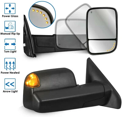 Power Heated Tow Mirrors w/ Arrow Light for 02-08 Dodge Ram 1500 03-09 2500 3500 - Image 1 of 4