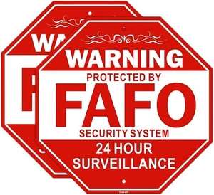 2 Pack FAFO Security Signs 10” x 10” Aluminum Home Security Signs Protected New - Picture 1 of 7