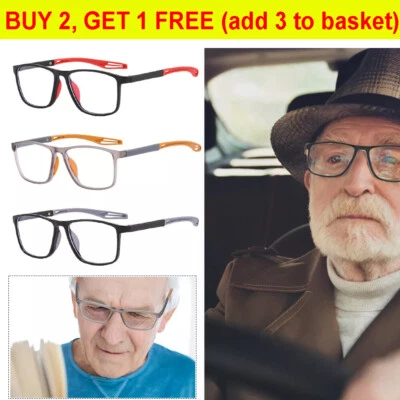 MACHAO_ELE Mens Womens Anti-blue Light Square Reading Glasses 1.0 1.5 2.0 2.5 3 3.5 4.0