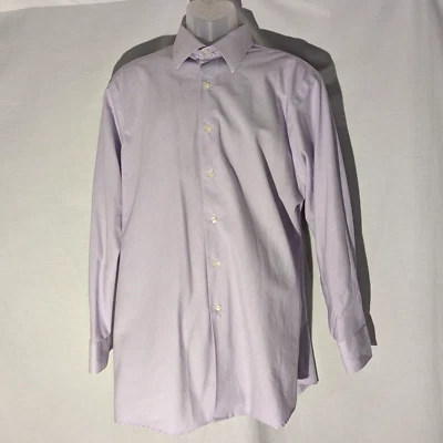 Geoffrey Beene Dress Shirt Men's XL 17 32/33 Wrinkle Free Purple Striped, USA - Image 1 of 4