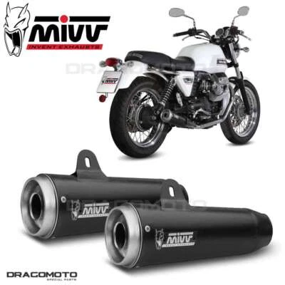 MOTO GUZZI V7 CLASSIC / SPECIAL 2008 2009 MIVV Ghibli Black Double Exhaust - Image 1 of 4