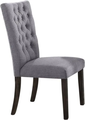 Acme Side Chair, Gray Fabric & Gray Oak , Merel Side Chair, Set of 2 - Image 1 of 4
