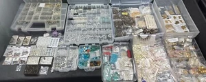 16+ Lbs. Lot of Jewelry Supplies Beads, Spacers, Pearls, & Many Other - Picture 1 of 22