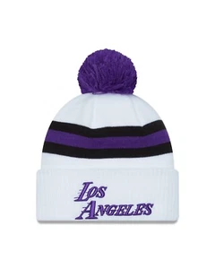Los Angeles Lakers NBA New Era City Edition Pom Knit Hat-White - Picture 1 of 2
