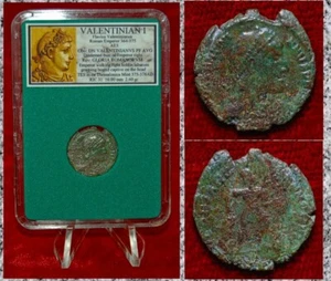 Ancient Roman Empire Coin VALENTINIAN I Emperor Dragging Captive Thessalonica - Picture 1 of 4