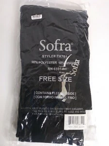 Sofra Women's One Size (S-L) Black High Rise Fleece Lined Full Length Leggings - Picture 1 of 4