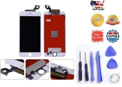 New Replacement White LCD Screen 3D Touch Digitizer Assembly for iPhone 6S Plus - Image 1 of 4