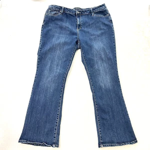 SALT WORKS NYC Jeans Bootcut Womens 18 Back Pocket Flaps Med Rise Blue Denim - Picture 1 of 15