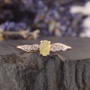 Libyan Desert Glass Sterling Silver Ring handmade Jewelry for her women gift - Picture 1 of 4