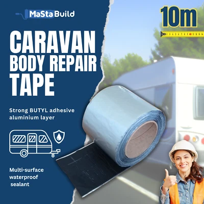 Caravan Camper RV Body Repair Tape - 10m - Self-adhesive Strong Butyl Aluminium - Image 1 of 4