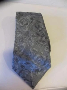 MENS ERMENEGILDO ZEGNA GRAY W/ FLORAL PATTERN TIE - Picture 1 of 2