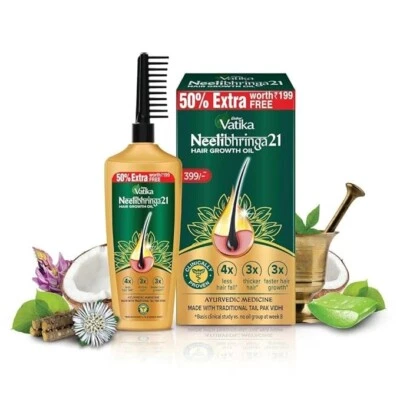 DABUR Vatika Neelibhringa 21 Aceite para el crecimiento del cabello 14 hierba... - Imagen 1 de 4