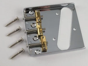 CHROME ASH TRAY BRIDGE Wilkinson Compensated BRASS Saddles for Telecaster guitar - Picture 1 of 9