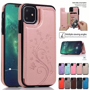 Case For iPhone 5-11 12 13 14 15 16 Pro Max Butterfly Leather Wallet Phone Cover - Picture 1 of 46