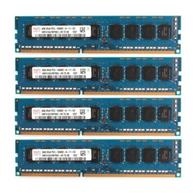 HYNIX 32GB KIT(4x 8GB) 2RX8 PC3-10600E-9-11-E3 DDR3-1333Mhz  ECC Memory RAM DIMM - Image 1 of 4