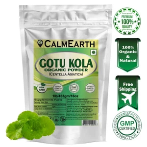 CalmEarth GOTU KOLA Organic Herbal Powder 100% Pure CENTELLA ASIATICA - Picture 1 of 5