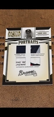 Playoff Prime Patches Retratos Andrew Jones 2005 4 parches 1/1 P-1 Foto 1 de 2