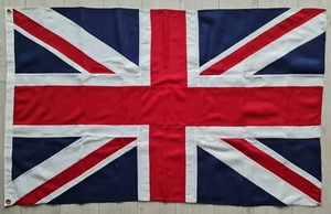 5x3ft Union Flag Jack MoD premium sewn woven flag brass eyelets UK cotton blend - Picture 1 of 4