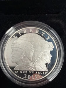 2011 P United States Army Commemorative Coin Program 90% Silver Proof Dollar - Picture 1 of 4