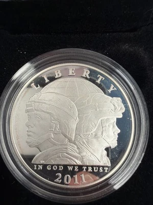 2011 P United States Army Commemorative Coin Program 90% Silver Proof Dollar - Image 1 of 4