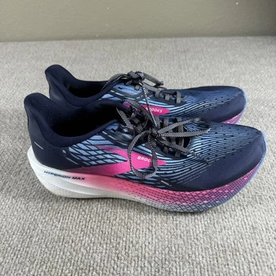 Zapatos Brooks Hyperion Max para mujer 10 chaquetones azul marino rosa Glo pista correr Foto 1 de 4