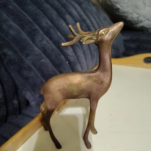Vintage MCM Brass Deer 6.5" tall - Picture 1 of 4