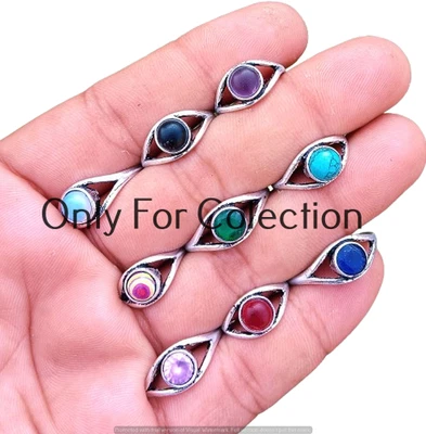 Модная бижутерия кольца с покрытием из серебра 925 пробы с аметистом и смесью драгоценных камней - Изображение 1 из 4