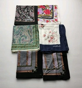 Handkerchief Lot Of 6 Pocket Square Bandana Crisci Lancetti Polosienne Garavani - Picture 1 of 5