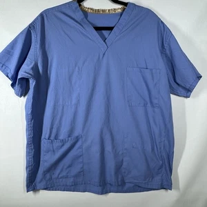 Costume chirurgico manica corta reversibile scrub top taglia media blu con bussola - Foto 1 di 3