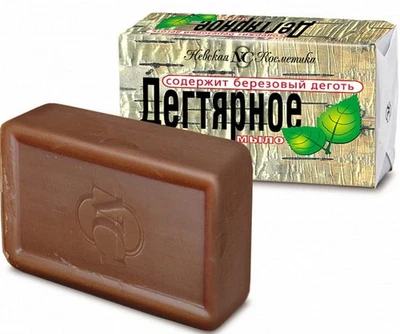 Jabón de alquitrán de abedul natural Hipamus 140 g x 4 - Jabón antiséptico orgánico en barra -Дегтярное Foto 1 de 4