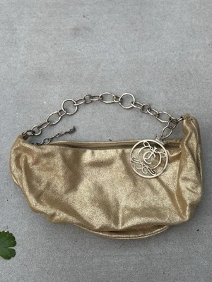 Bolso de Hombro Vintage Juicy Couture Y2K Dorado y Rosa Brillante Metálico Sillín Foto 1 de 4
