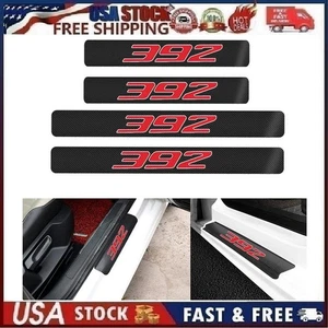 4PCS Car Door Sill Decal Cover Anti-Scratch Protector For 392 Red Letter Style1 - Picture 1 of 13