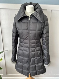 Laundry by Shelli Segal Women's Quilted Coat Size Small Grey Hooded Feather Fill - Picture 1 of 8