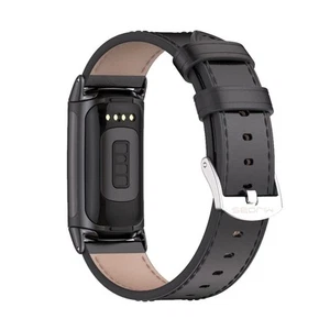 Bracelet Cuir Métal Pour Fitbit Charge 6/5 - Confortable Réglable - Accessoire M - Zdjęcie 1 z 21