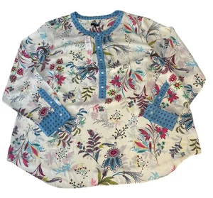 Talbots Dancing Floral Popover Blouse Top Womens 3X Multicolor Popover Shirt New - Picture 1 of 6