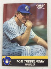 1990 Milwaukee Brewers Miller High Life Baseball Card - Tom Trebelhorn, Manger