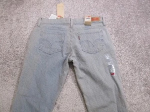 New Levis Jeans 524 Skinny Womens Size 9M 29 Pinstripe New With Tags - Picture 1 of 10