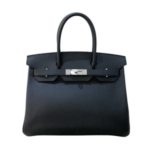 HERMES Birkin 30 Epsom Black D Stamp SVHardware D刻 Handbag Japan ookura - Picture 1 of 22