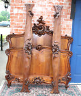 Exquisite French Antique Carved Walnut Louis XV Full Size Bed w. Rails