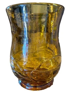 Amber Hand Blown Vase Vintage Bubble Glass Vase 7.5 inches Tall - Picture 1 of 5