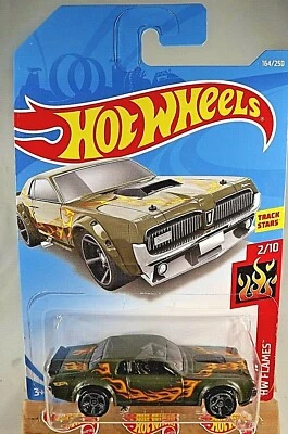 2019 Hot Wheels #164 HW Flames 2/10 '68 MERCURY COUGAR Flat Green w/Gray MC5 Sp - Image 1 of 4