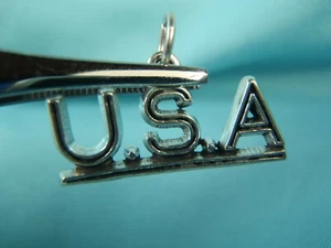 Echt Massiv Sterlingsilber USA Buchstaben Charm Anhänger  - Bild 1 von 8
