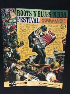 Roots 'N Blues 'N BBQ Festival T-Shirt (L) 2007 Taj Mahal Tab Benoit 1st Annual - Picture 1 of 6