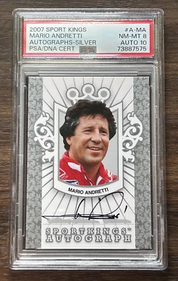2007 SPORTKINGS Mario Andretti Autographs Silver #A-MA PSA 8 Auto 10 Racing Card - Image 1 of 4