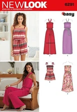 6291 JUMPSUIT ODER KLEID FÜR MISSES Einfaches Schnittmuster NEUER LOOK Größen 4 - 16