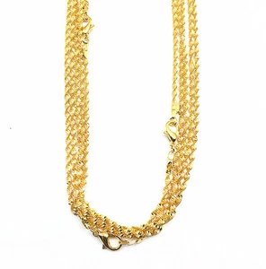 Wholesale Lots Yellow Gold Plated 2mm Singapore Twisted Chain Necklace 17 inches - Picture 1 of 3