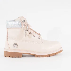 Junior Girls Timberland 6 Inch A2FK4 Light Pink Leather Waterproof Walking Boots - Picture 1 of 8