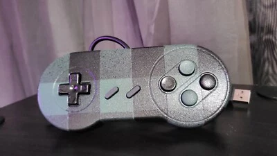Green/Black Plaid SNES USB Controller - Custom Painted - Photo 1/3